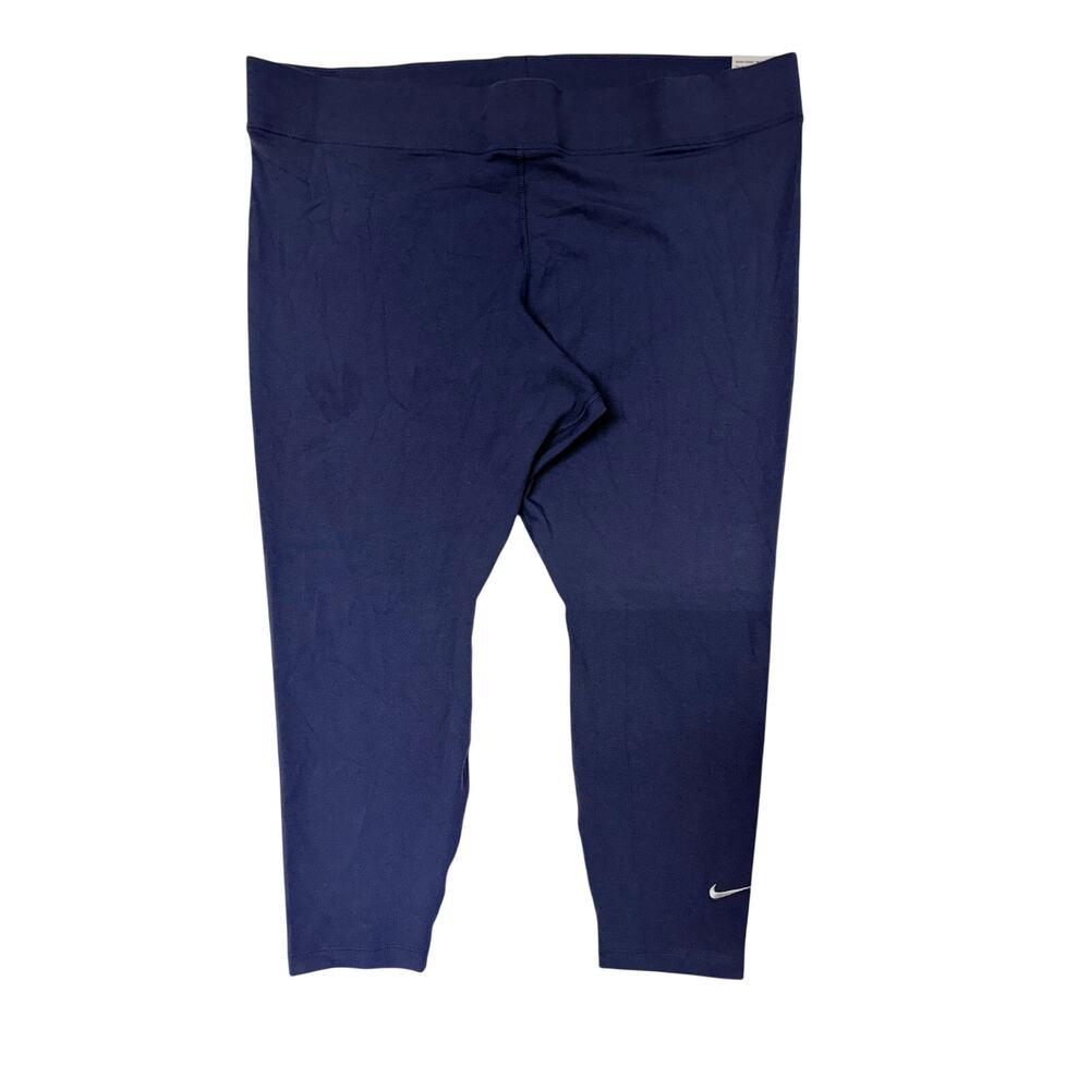 Nike Women’s Mid Rise 7/8 Tight Fit Leggings Blue Stretch Athletic Plus Size XL